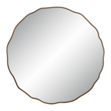 Renwil MT2634 - Bern 40" Tall Round Irregular Mirror, Antique Brushed Brass