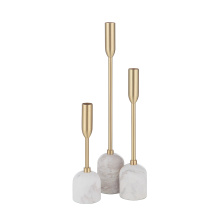 Renwil CAN183 - Marchesa Indoor Iron Set of 3 Tapered Candle Holder, Satin Brass