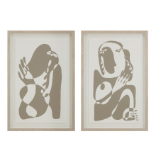 Renwil PA0039 - Cybel 24.1" Wide Wall Art with Wood Frame, Walnut