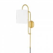 Mitzi by Hudson Valley Lighting HL641201-AGB - Caroline Plug-In Sconce