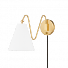 Mitzi by Hudson Valley Lighting HL699101-AGB - Onda Plug-In Sconce