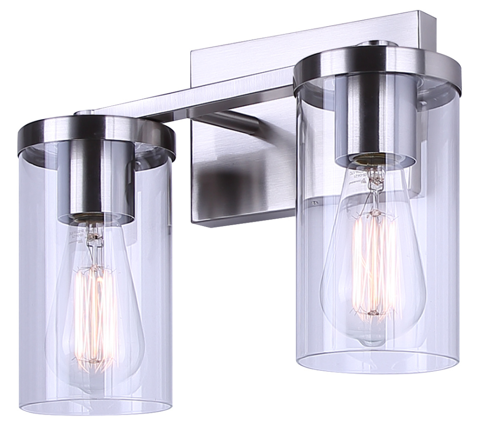 Britton 2-Light Vanity Fixture, Brushed Nickel Finish