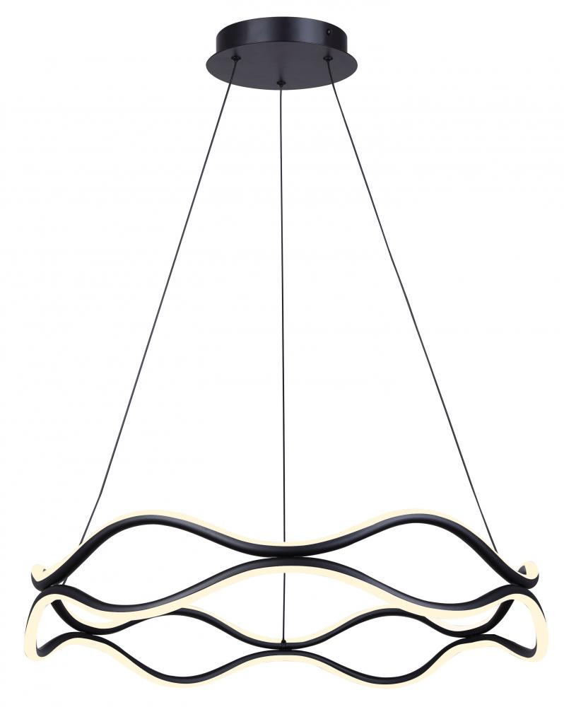 CASTRA Matte Black Modern Chandelier with Integrated LED for Dining Rooms and Living Rooms