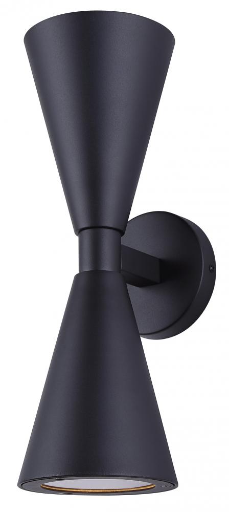 ARONA 2 Light Outdoor Lantern, Black Finish