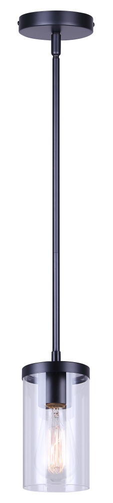 Britton 1-Light Rod Pendant, Matte Black Finish