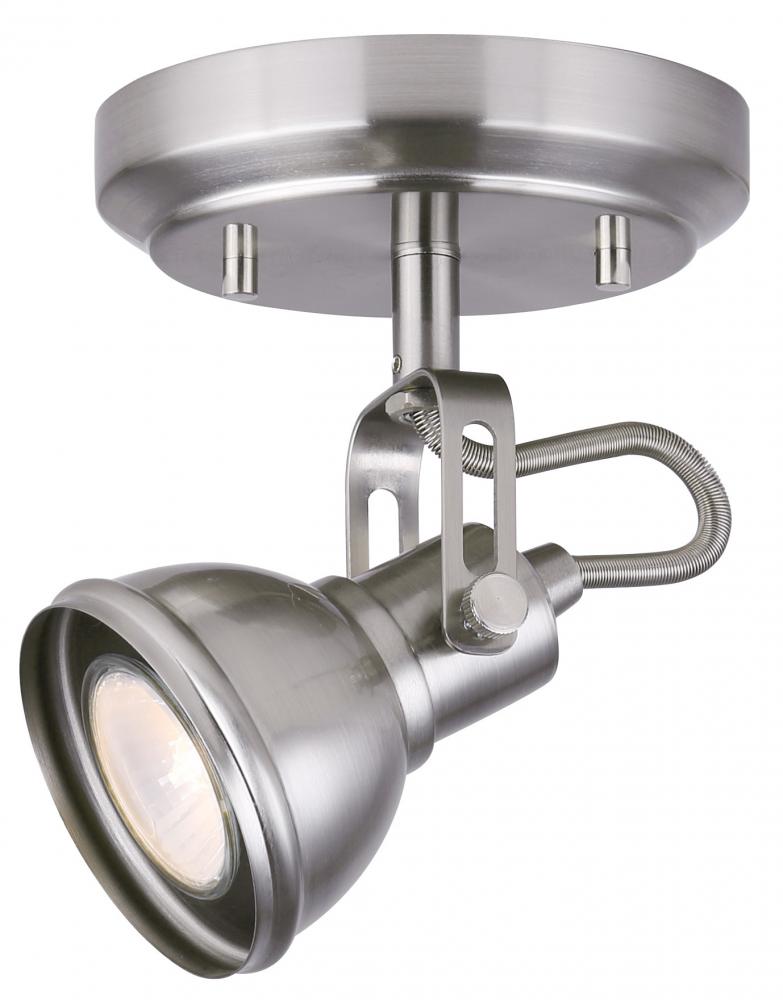 Polo 1-Light Track Fixture for Ceiling/Wall with Adjustable Head, Brushed Nickel Finish