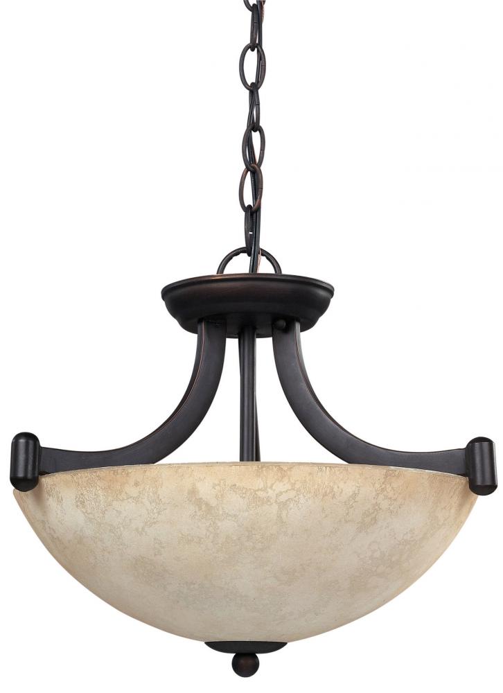 Warren 1 Light Chandelier, Rubbed Antique Finish