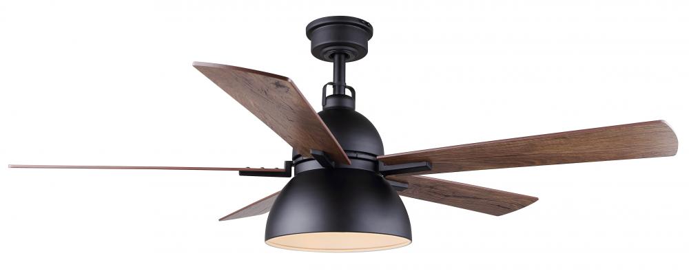 Lyric 52 in. Indoor Standard Matte Black Ceiling Fan with Vintage LED Bulbs Includedwith Remote Inc