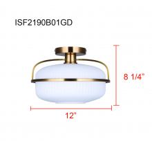 Canarm ISF2190B01GD - Eve 1 Light Semi Flush