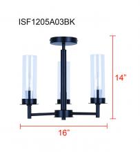 Canarm ISF1205A03BK - Benson 3 Light Semi Flush