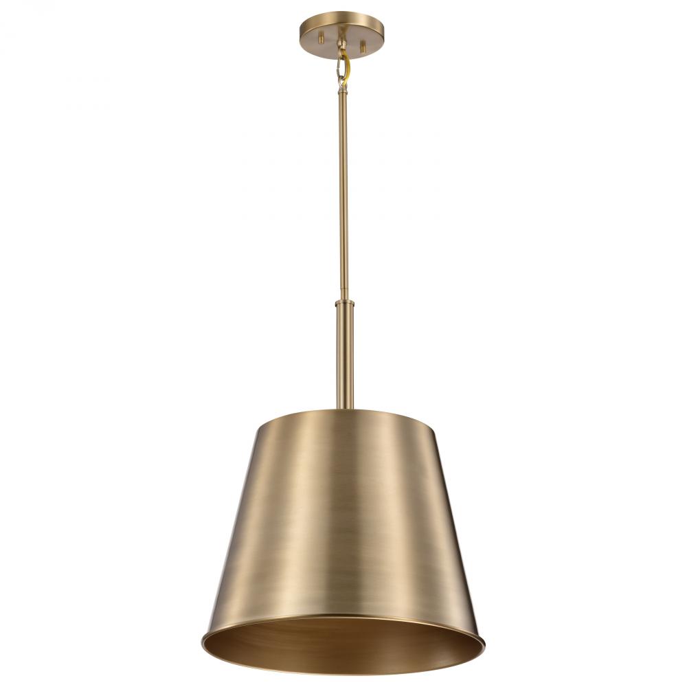 Alexis 1 Light Large Pendant; Burnished Brass and Gold Finish