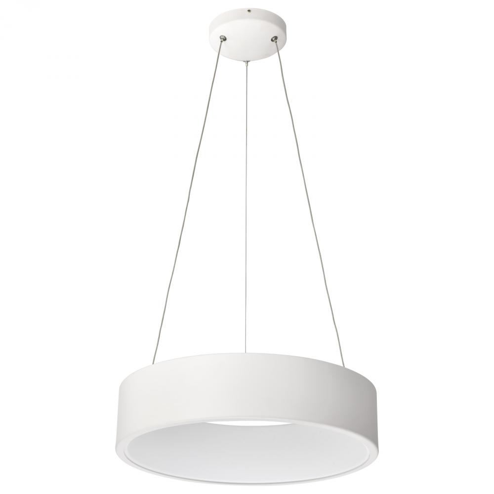 Orbit; 20 Watt LED Pendant; CCT Selectable 3000K/4000K/5000K; White Finish