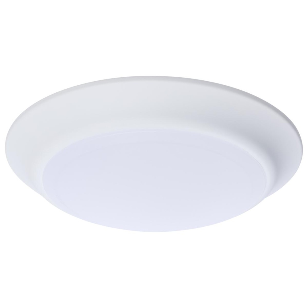 7 Inch LED Disk Light; 27K/3K/35K/4K/5K CCT Selectable; White Finish