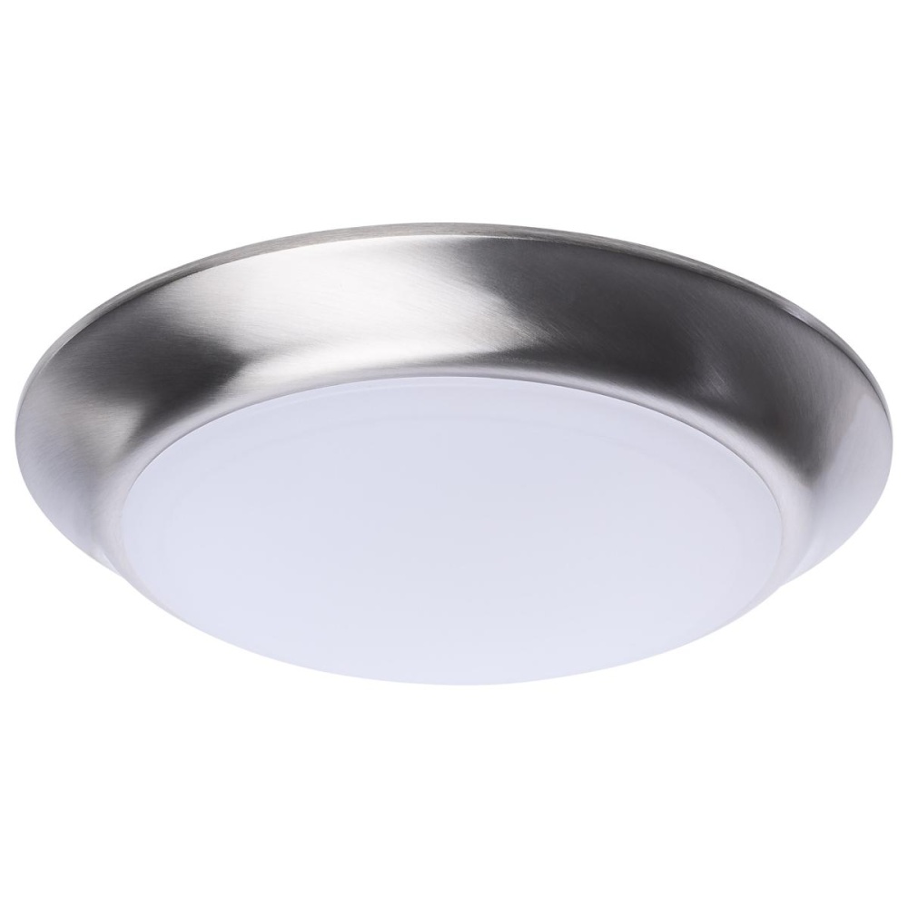7 Inch LED Disk Light; 27K/3K/35K/4K/5K CCT Selectable; Brushed Nickel Finish