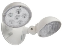 Nuvo 67/137 - Remote Emergency Light; Low-Voltage Backup; Double Head, White Finish, Wet Location Rated