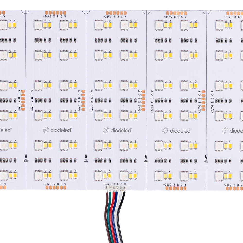 PURALIGHT FLEX Sheet, 24V, RGB+Tunable White, 3000K-6500K, 20x9 inch, 120 Degree Beam Angle
