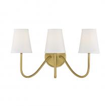 Savoy House Meridian M90056NB - 3-Light Wall Sconce in Natural Brass