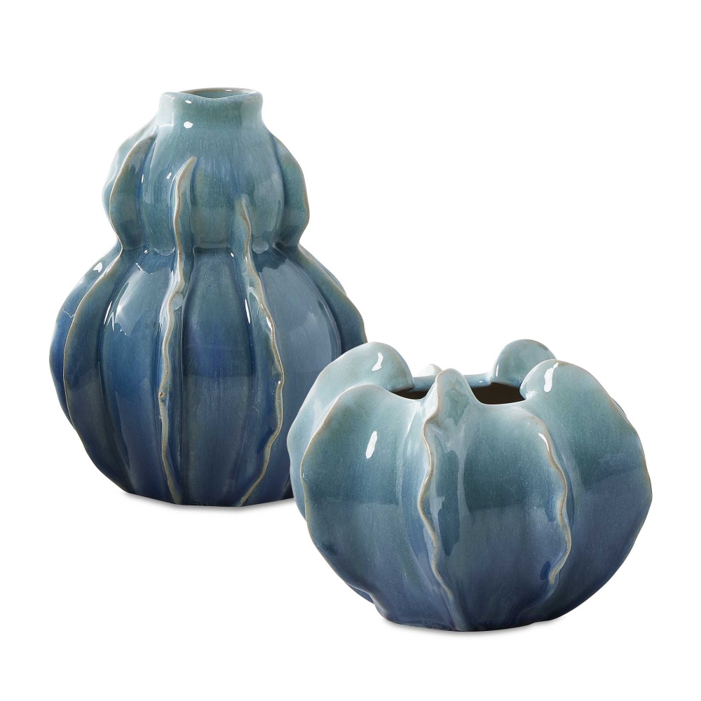 Uttermost Ocean Wave Outdoor Glazed Vases Set/2