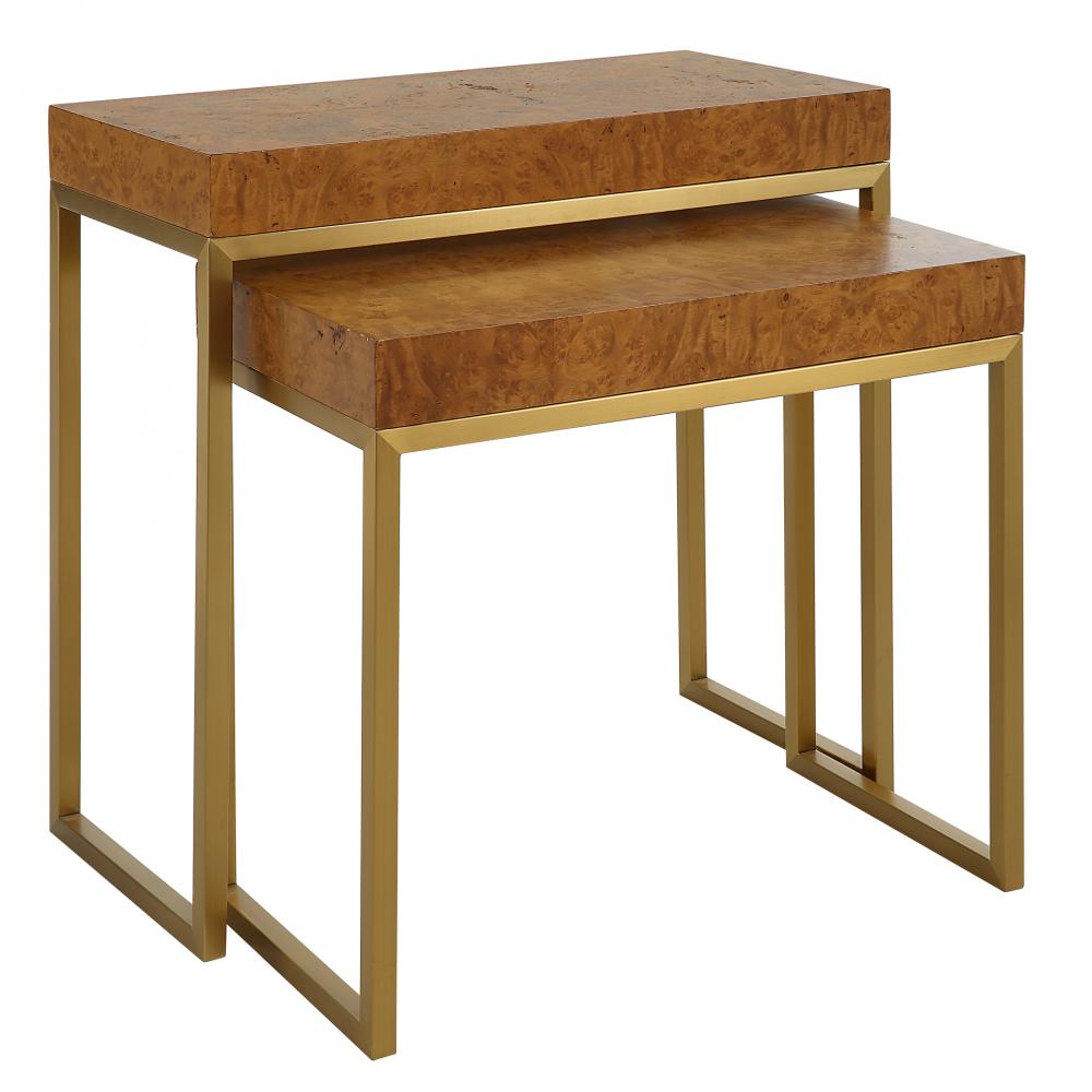 Uttermost Burl-esque Wooden Nesting Tables Set/2