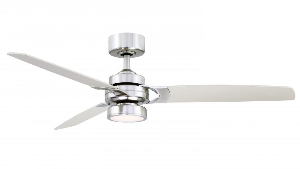 Amped 52 inch Indoor Ceiling Fan with LED Light Kit - Brushed Nickel with Brushed Nickel blades