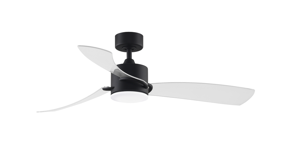 SculptAire 52 inch Indoor/Outdoor Ceiling Fan with LED Light Kit - Black with Clear blades