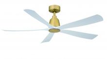 Fanimation FPD5534BS - Kute5 52 inch Indoor/Outdoor Ceiling Fan - Brushed Satin Brass with Matte White blades