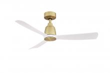 Fanimation FPD8547BS - Kute 44 inch Indoor/Outdoor Ceiling Fan - Brushed Satin Brass with Matte White blades